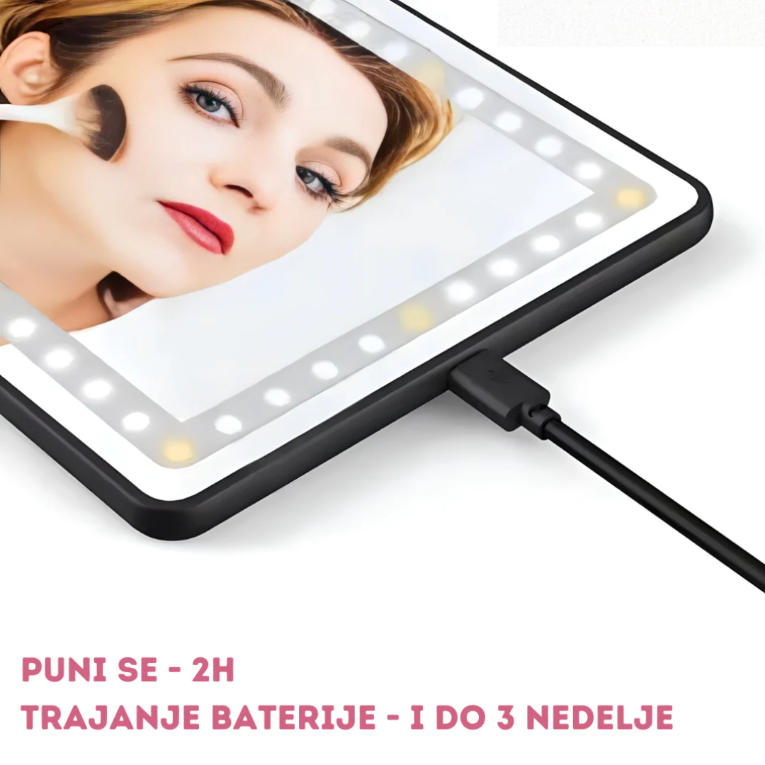 LED ogledalo za šminkanje u autu